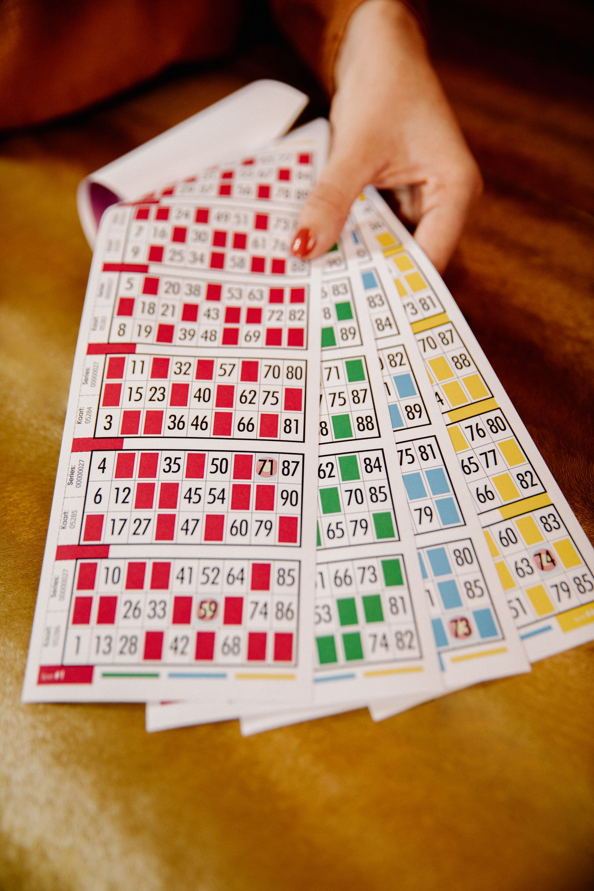 Four bingo cards